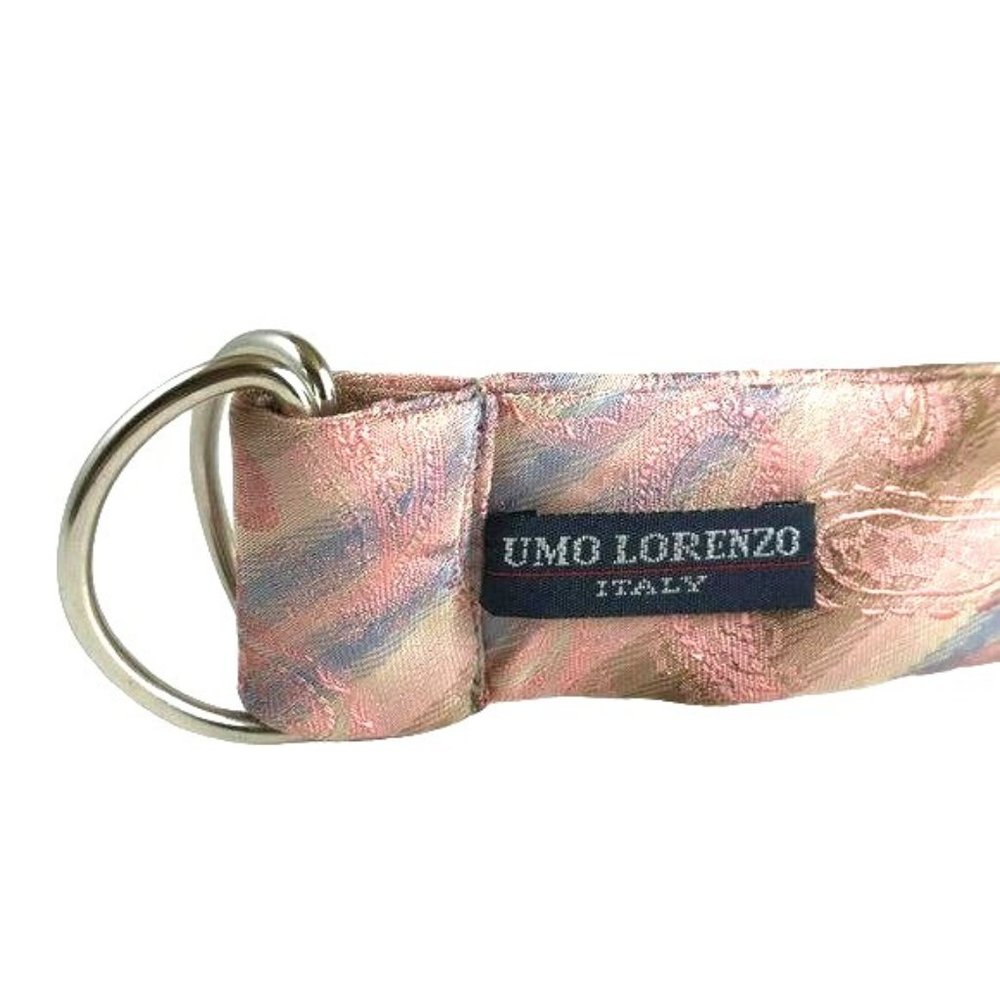 Italian UMO LORENZO belt paisley pink fabric sash fashion Italy Designer Unique - Picture 2 of 9